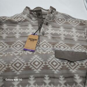 Southern Grit Men's Tundra Fleece Pullover XX Large Aztec Print Snap Neck